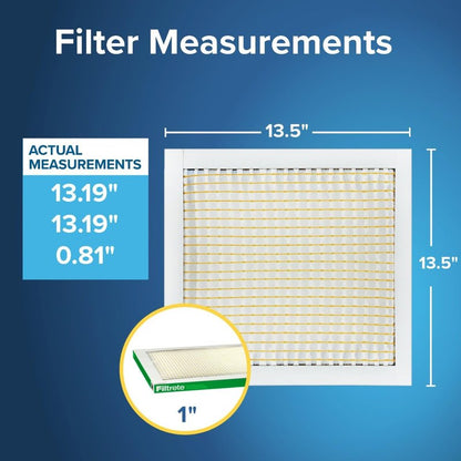 Filtrete 13.5x13.5x1 AC Furnace Air Filter, MERV 8, MPR 700, Tough on Pollen, Easy on Airflow, 3-Month Pleated 1-Inch Electrostatic Air Cleaning Filter, 4-Pack (Actual Size 13.19 x 13.19 x 0.81 in)