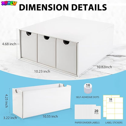 Trading Card Storage Box, 9 Drawer Top Loaders Storage Box with 60 Card Dividers, Cardboard Trading Card Organizer for Collectible Cards Games,Card Box Fits For TCG,MTG,TCG and Basktaball Cards