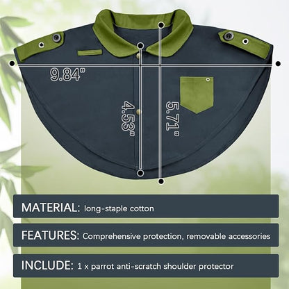 La La Pet Parrot Anti-Scratch Shoulder Protector Pet Bird Training Shoulder Cape Parrots Poop Shawl Diaper Flight Suits and Accessories for Macaws Cockatoos Parakeets Cockatiels Gray