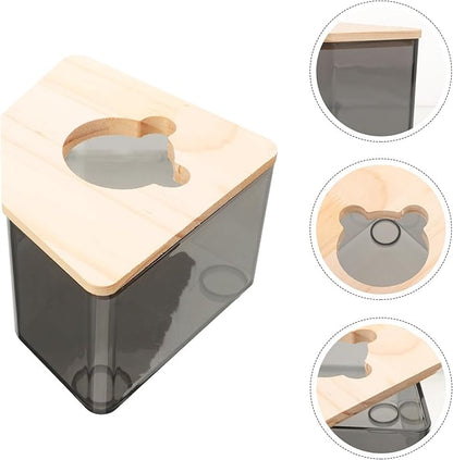 Abaodam Chinchilla Dust Bath Container Durable Hamster Bathroom Multi Purpose Sand Bath Box for Pets Easy to Clean Maintain Fun Design for Gerbils and Hamsters