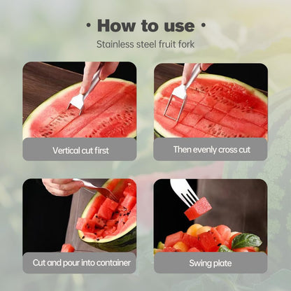 2-in-1 Stainless Steel Fruit Cutter Watermelon Cutter,2026 Watermelon Slicer Watermelon Cutters Melon Cutter Tool, Watermelon Cutting tool Stainless Steel for Kitchen (2pc)