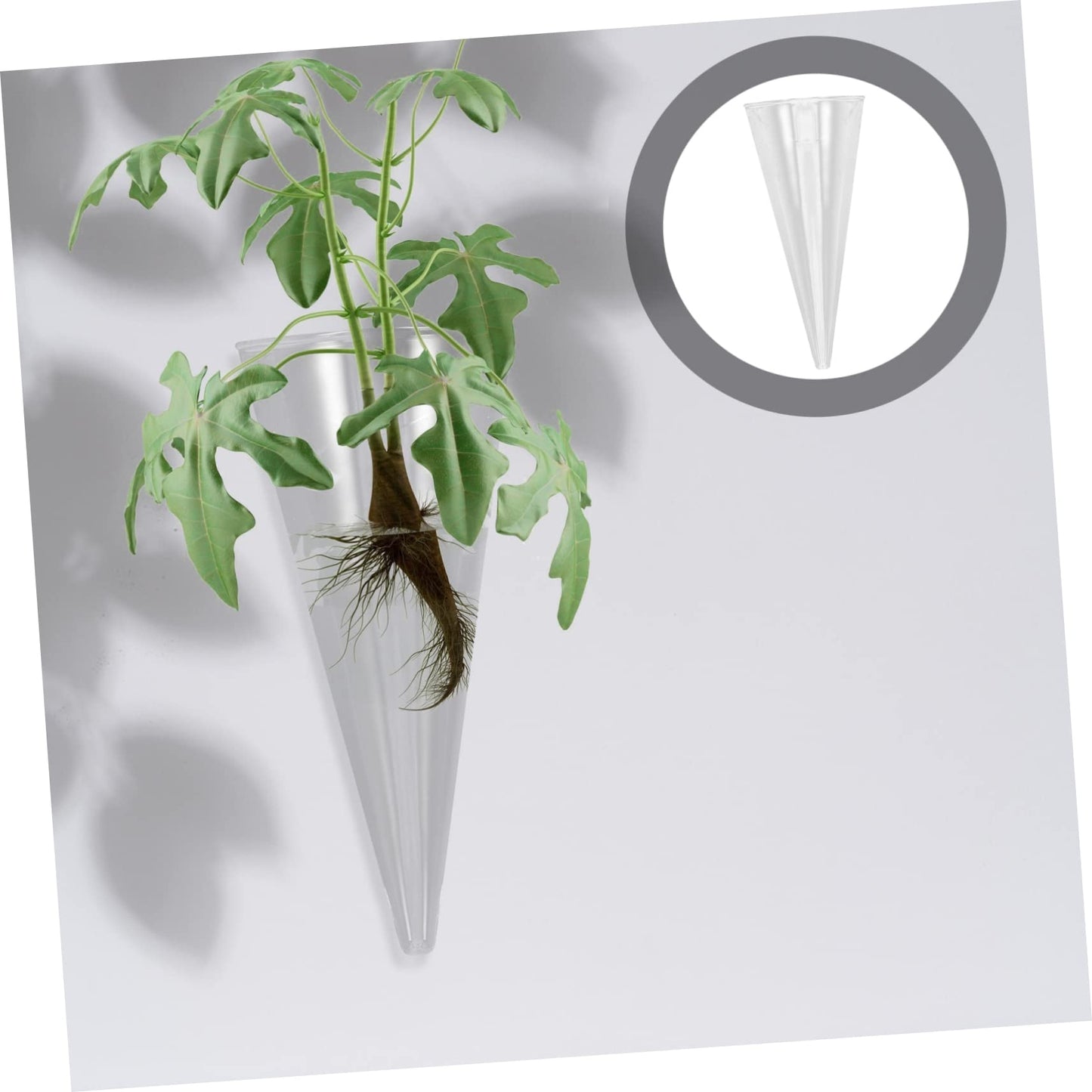 TOGEVAL Hydroponic Wall Hanging Glass Planter for Indoor Plants Space-Saving Terrarium Vase for Home Decor Modern Design Visible Root Growth for Flower Cuttings and Greenery