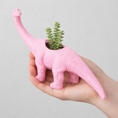 AUNMAS Dinosaur Planter Pot, Small Decorative Flower Pot for Indoor Plants, Cute Desktop Decor for Home Office, Holder (Pink)