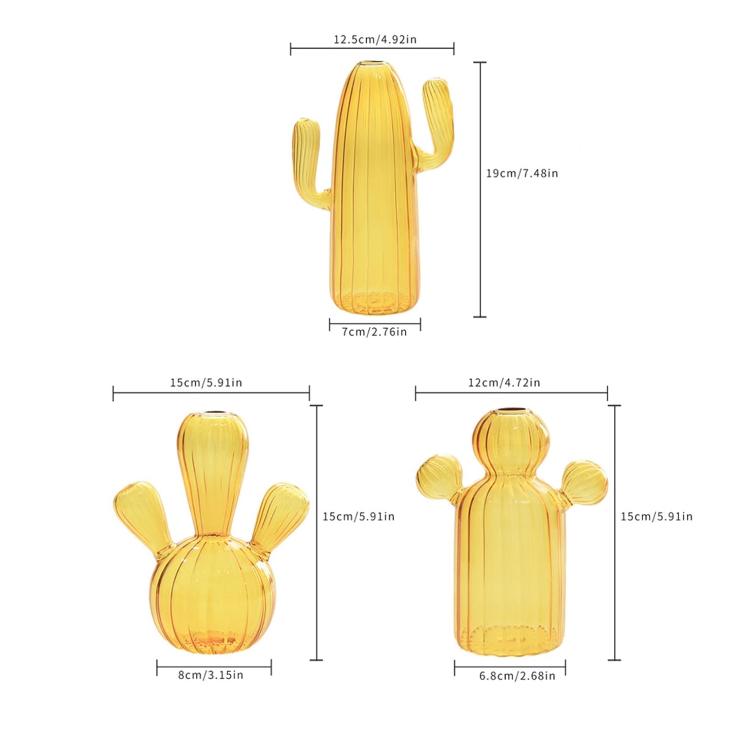 Cactus Glass Vase Flower Plant Flowerpots Decorations Home Hydroponics Terrariums Flower Arrangement Flowerpots Livingooms Decors Cactus