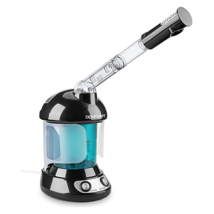 Facial Steamer - DENFANY Nano Ionic Face Steamer with Extendable 360° Rotating Arm - Portable Facial Steamer for Personal Care at Home or Salon (Blue)