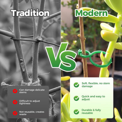 muxou Plant Stem Support,Plastic Plant Clips for Climbing Plants,Tomato Vine Clips,Plant Fixing Clips,Garden Clips (Green 50pcs)