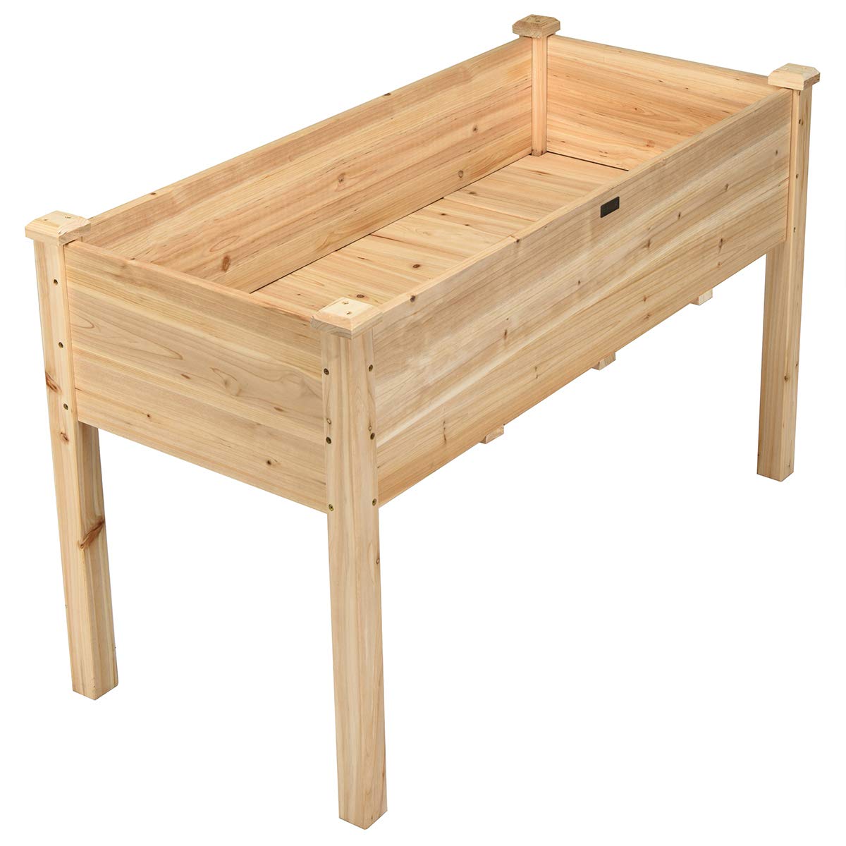 Giantex Raised Garden Bed, Wood Planter Box with Legs, Drain Holes, Elevated Garden Bed for Vegetables, Standing Garden Container Planter Raised Beds for Backyard, Patio, 49" Lx23 Wx30 H