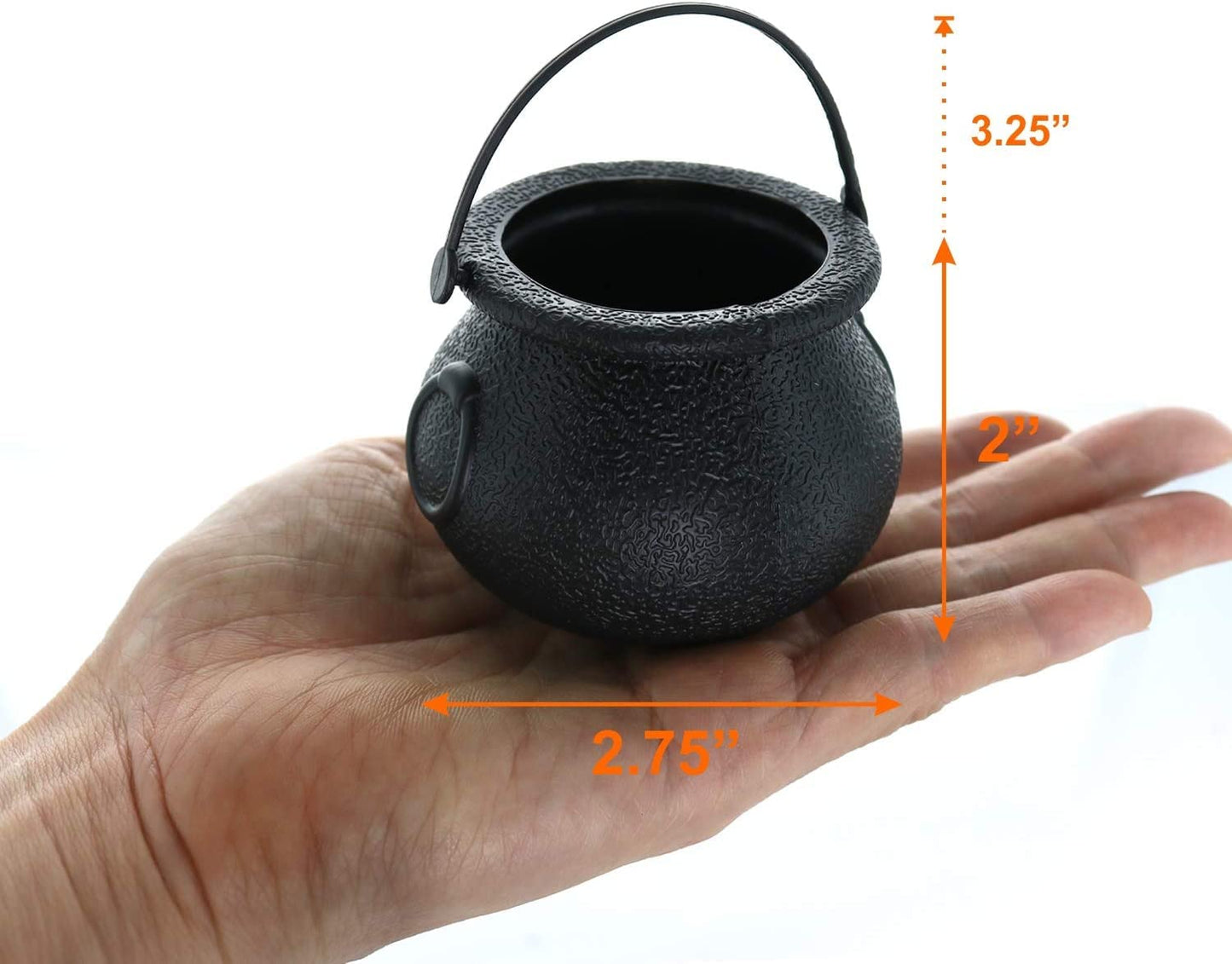 GiftExpress 24-Pack Mini Cauldron Candy Kettles, Novelty Treat Holders for St Patrick’s Day Pot of Gold and Halloween, Black Party Favor Containers