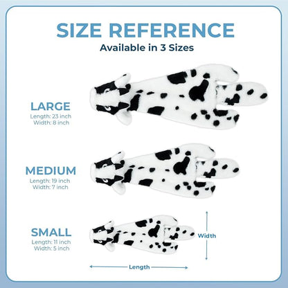 Best Pet Supplies Squeaky Dog Toys with Soft Durable Fabric for Small, Medium and Large Pets Interactive Toy for Indoor Play, Supports Active Biting and Play - Cow, Small