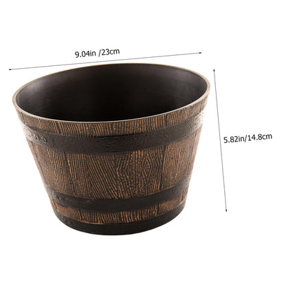 Resin Tree Pattern Planter Pot 9.05 Inch with Drainage for Succulents Bonsai Herbs Outdoor Flower Pot Decorative for Garden Balcony