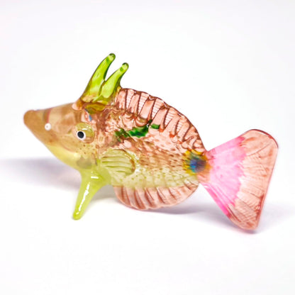 ZOOCRAFT Hand-Blown Glass Fish Figurine for Fish Lovers, Artisan Lampwork Sculpture — Coastal & Ocean Decor Gift for Marine Enthusiasts & Beach Home Collectors