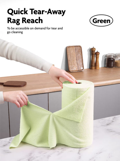 Fantasticlean Microfiber Cleaning Cloth Roll -150 Pack, Tear Away Microfiber Towels, 12" x 12", Reusable, Washable, Ultra Absorbent Dishcloth for Home Supplies, Car, Pet, Kitchen (2 Rolls of Grey)