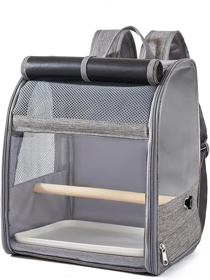 Portable Bird Carrier Bird Backpack with Perch and Tray for Birds Cockatiel Parrot Breathable Large Space Bird Cage Travel Bag
