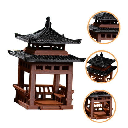 SUPVOX Miniature Pavilion Statue: 3.14" Tall Traditional Pagoda Decor for Bonsai, Succulent, and Desktop Zen Gardens - Tiny Micro-Landscape Ornament