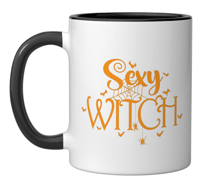 Sexy Witch Halloween Candy Custom Ceramic Mug, Black/White