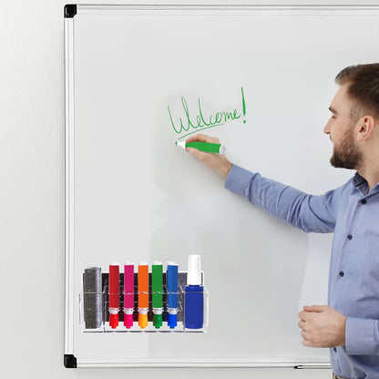 HBlife Acrylic Magnetic Dry Erase Marker Holder for Whiteboard, Wall Mount 10 Slots Magnet Pen Pencil Holder for Fridge Refrigerator, Locker Organizer Accessories for School Classroom Office, Clear