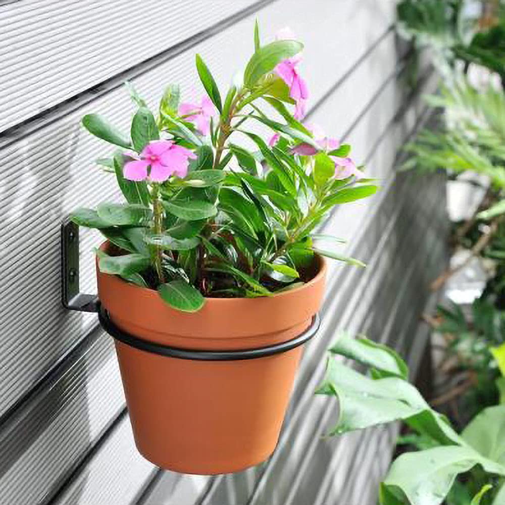 Sivya 6 Pack 6in Flower Pot Holder Ring Wall Mounted Metal Planter Hooks Hangers (6, 6")
