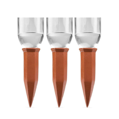 Plant Self-Watering Stakes for Indoor Outdoor Terracotta Watering Spikes for Recycled Wine Bottles to Water at Home or on Vacation (6, Brown)
