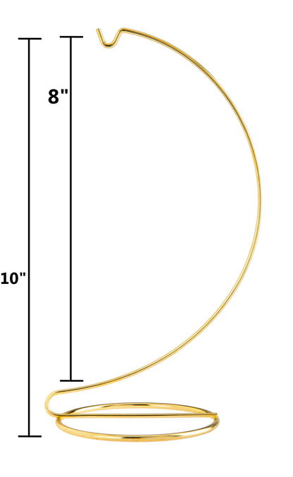 Creative Hobbies® 10 Inch Tall Gold Wire Ornament Display Hanger Stands for Displaying Ball Ornaments, Awards, Eggs Etc.- Pack of 3 Stands