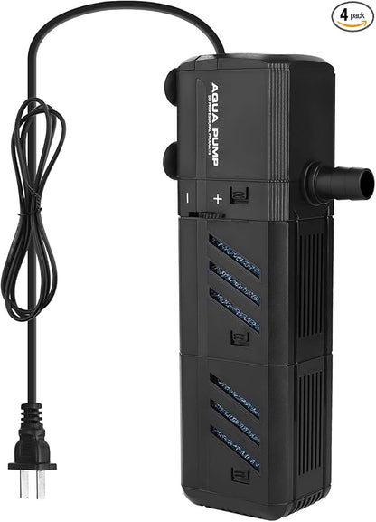 Submersible Aquarium Internal Filter 12W, Adjustable Fish Tank Filter with 320 GPH Water Pump for 50-150 Gallon Fish Tank