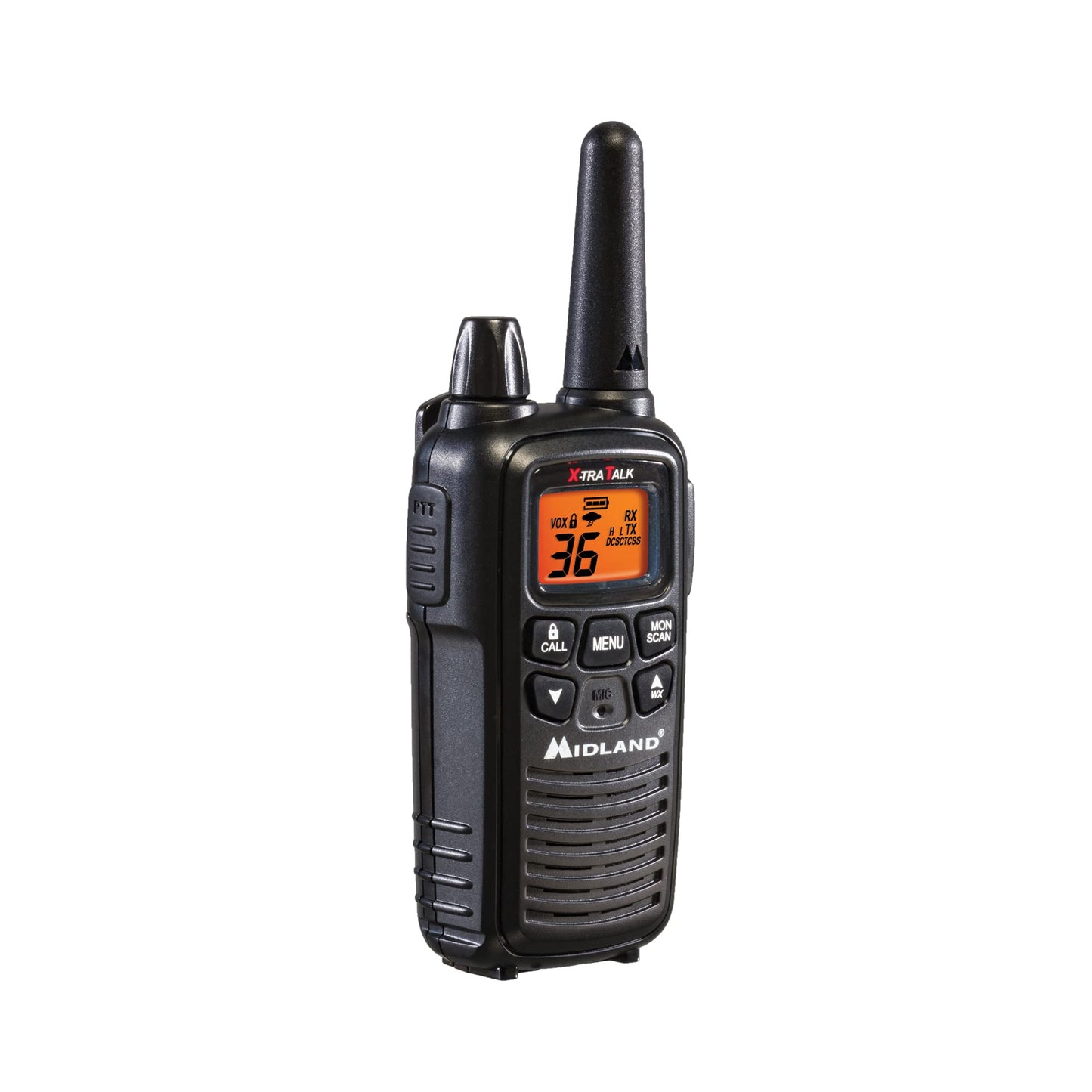Midland LXT600BBX4 FRS Business Walkie Talkies - Long Range 36-Channel Two-Way Radios with Headsets and Charging Base, NOAA Weather Alerts (8-Pack, Black)
