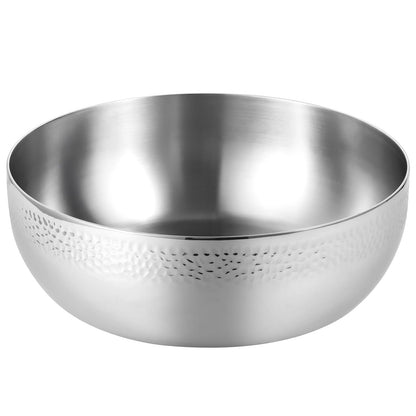 DORMIYA Extra Large Stainless Steel Hammered Salad Bowl - 11 in Large Popcorn Bowl for Kitchen, Long-lasting Mixing Bowl, Versatile Food Prep Bowl for Salad, Egg Beating, Decorative & Kitchen Serving