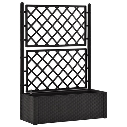 MNISDFL Metal Garden Planter Crop Bed Garden Planters Outdoor Planters Garden Raised Bed with Trellis and Self Watering System Anthracite Raised Flower beds for Growing Vegetables and Flowers