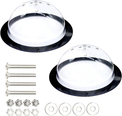 2-Pack 12.4" Acrylic Dog Fence Peek Window with Air Holes – Clear Dome Pet Viewing Panel for Dogs and Cats