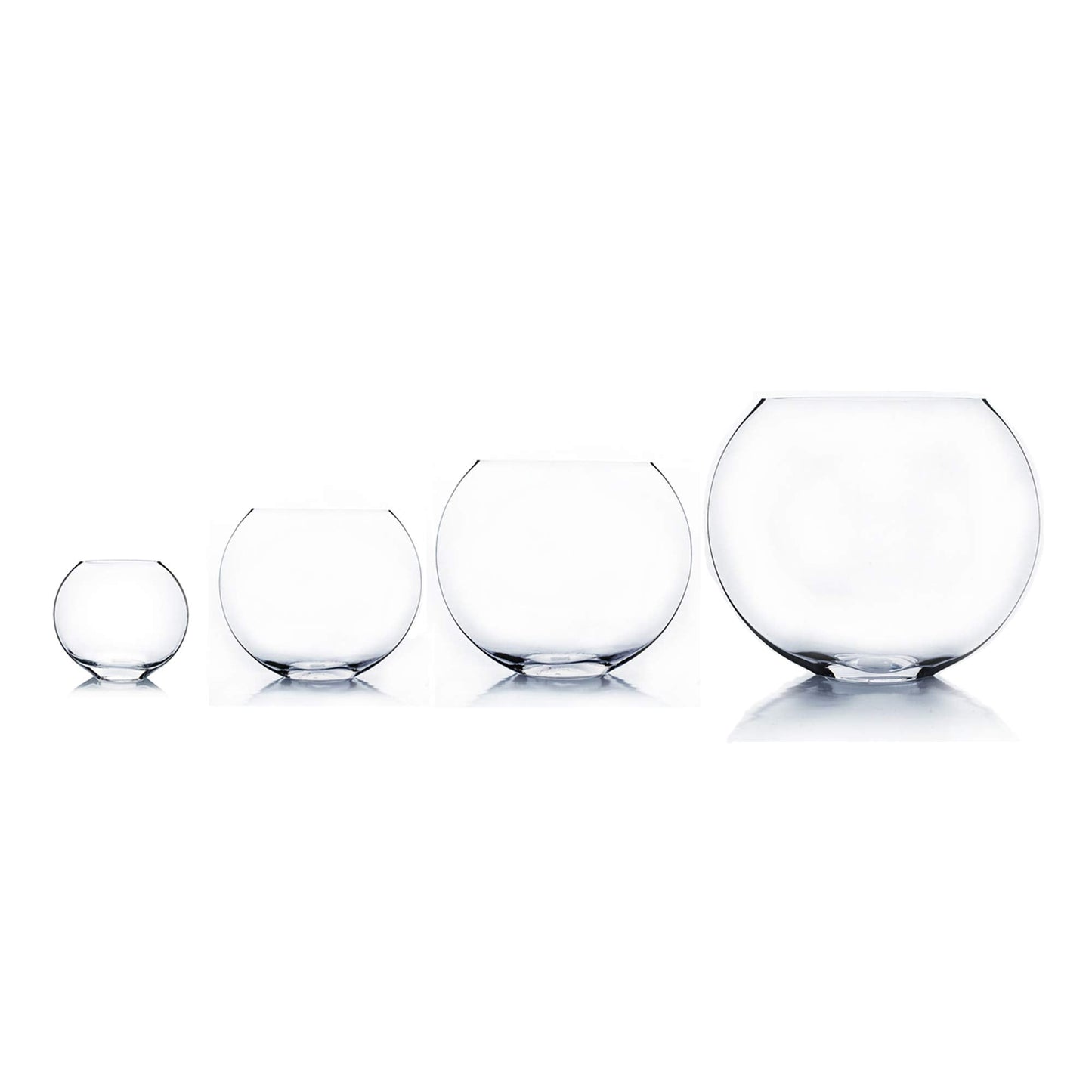 WGV Moon Vase, 6" x 2.5"W, 5.25" H, Clear Glass Floral Container with Oval Opening, Planter Terrarium, Wedding Event Home Decor, 1 Piece (VMV1006)