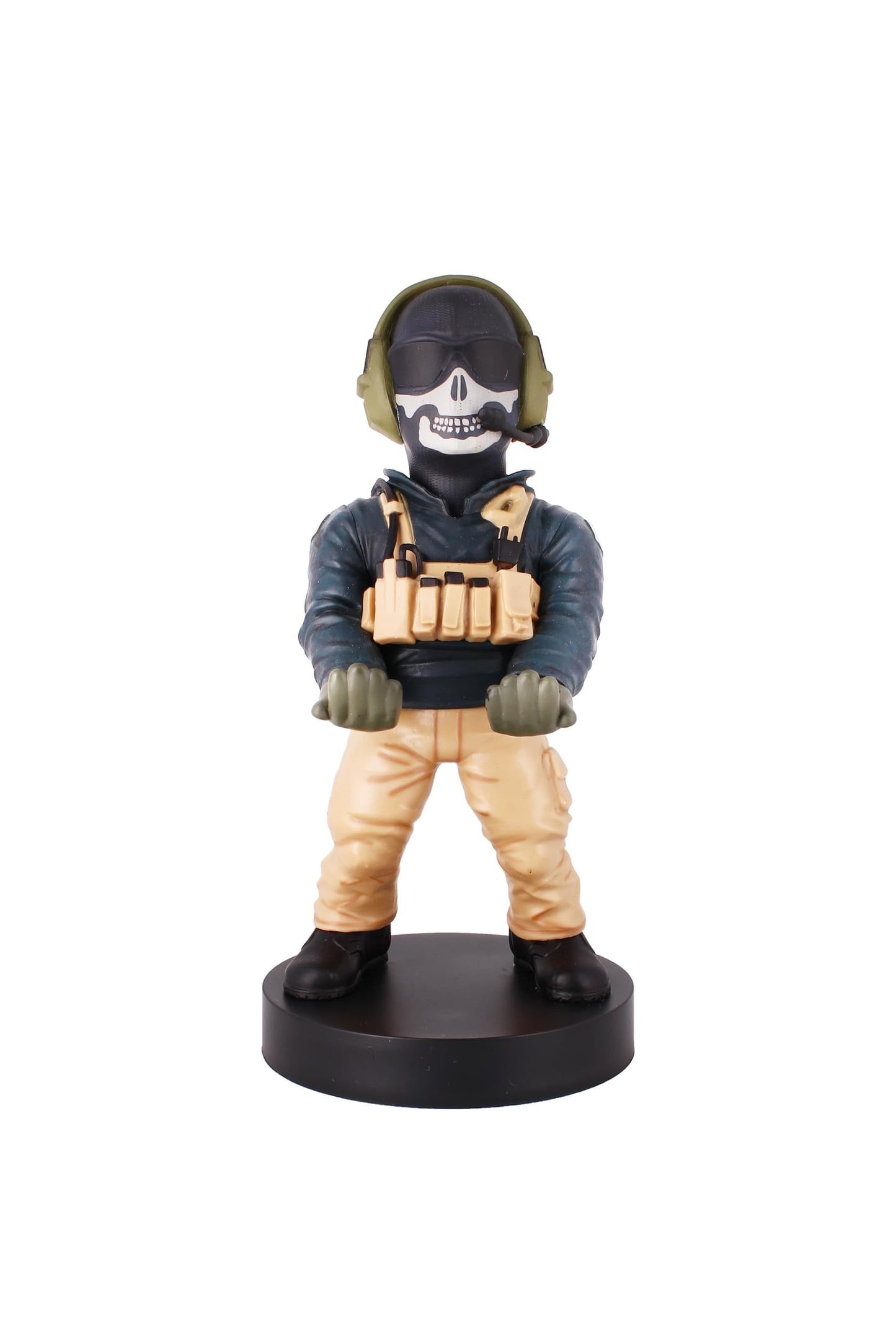 Power Up Factory Exquisite Gaming: Call of Duty: Lt. Simon "Ghost" Riley - Original Mobile Phone & Gaming Controller Holder, Device Stand, Cable Guys, Licensed Figure