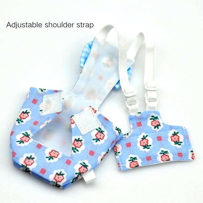 3PCS Bird Diaper with Adjustable Shoulder Strap Washable Parrot Diapers Reusable Bird Flight Suit Nappies Protective Breathable Nappy Clothes for Parakeet Macaw Conure (L)