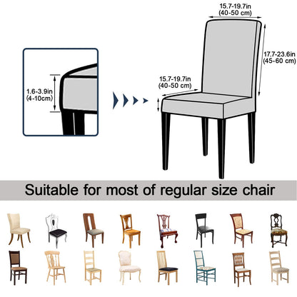 Keyroal Dining Room Chair Covers Set of 4, Stretch Solid Color Parsons Chair Slipcovers Spandex Removable Washable Kitchen Chair Protector Cover for Dining Room, Hotel, Ceremony(Coffee)