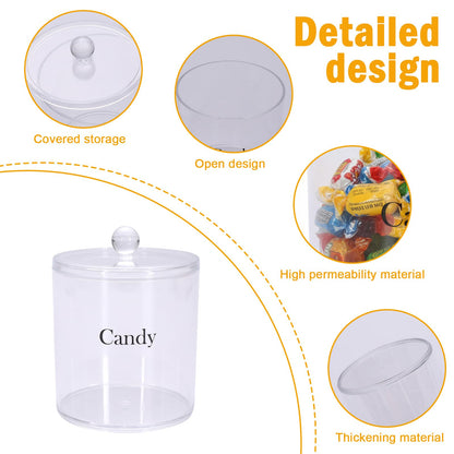 48oz Candy Jar,Airtight Candy Containers with lid,Acrylic Clear Cookie Container Kitchen Details Round, Cookie Jar for Honey, Jelly, Wedding Favors, Sauces,Halloween&Christmas Candy Containers Jar