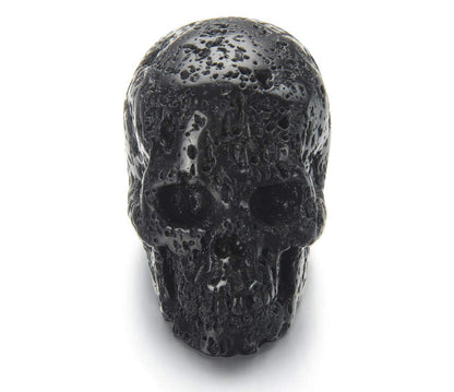 Skullis 2.0" Hot Lava Stone Crystal Skull, Hand Carved Gemstone Fine Art Sculpture, Reiki Healing Stone Statue.