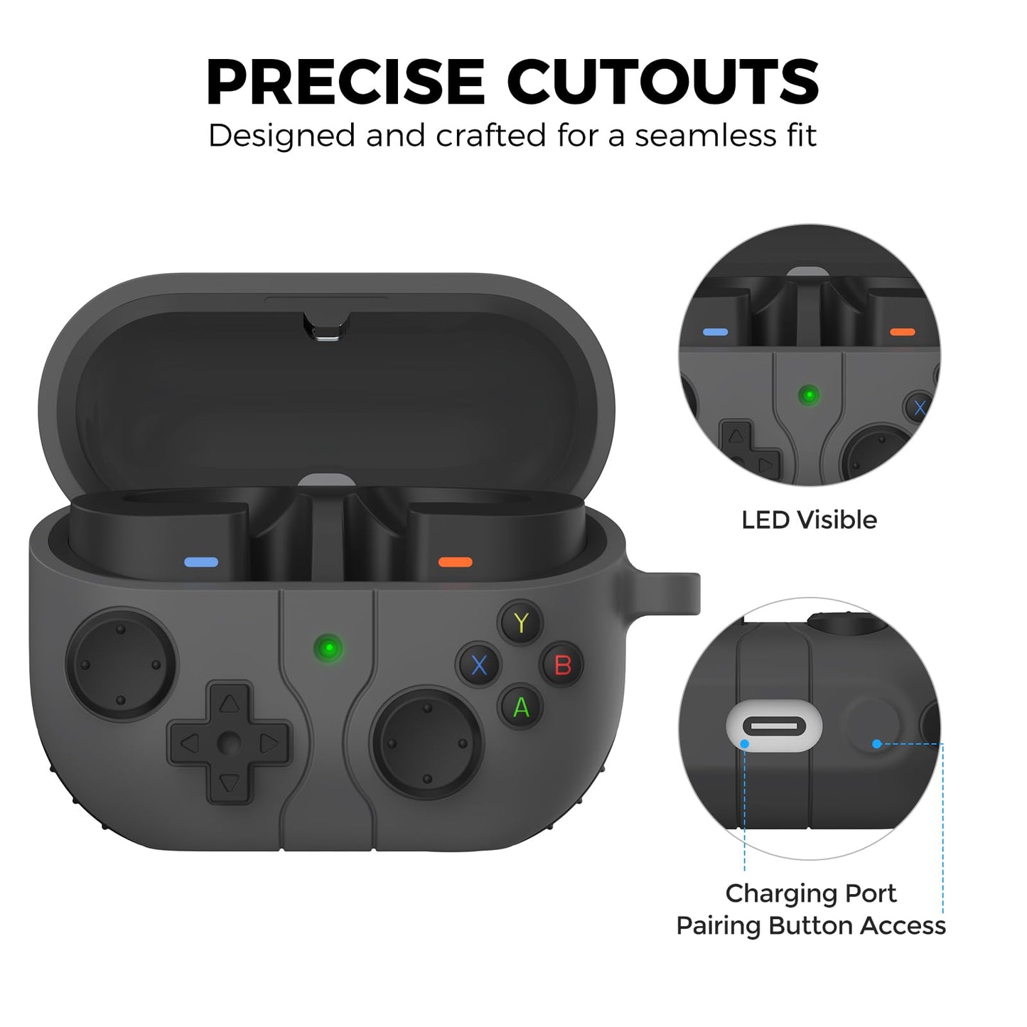 AhaStyle Silicone Case for Samsung Galaxy Buds 3 FE (2025) / Galaxy Buds3 / Galaxy Buds3 Pro (2024) with Cleaning Kit Retro Handheld Game Console Design Skin Cover for Samsung Galaxy Buds3 Series