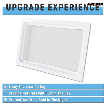 HECASA RV Skylight Inner Dome Replacement Cover - 14in x 22in - Clear Plastic - Model MO-1428