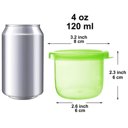 Youngever 9 Pack Plastic Jello Shot Cups, Reusable Portion Cups With Lids, Small Plastic Containers with Lids (4 Ounce)