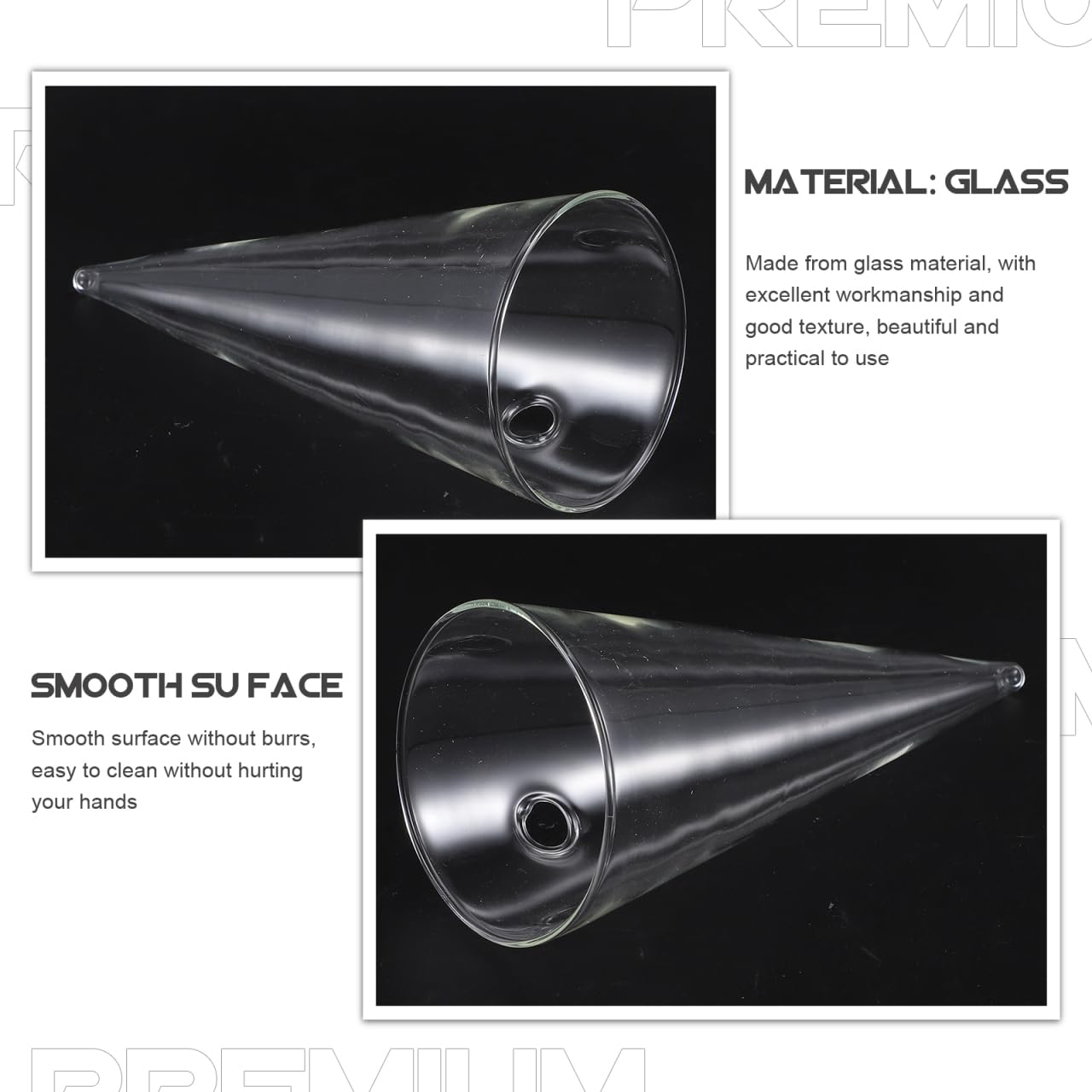 GOOHOCHY Hanging Wall Vase Glass Planter Hydroponic Flower Bottle Cone Shape Clear Glass Plant Holder for Home Office Balcony Indoor Decoration