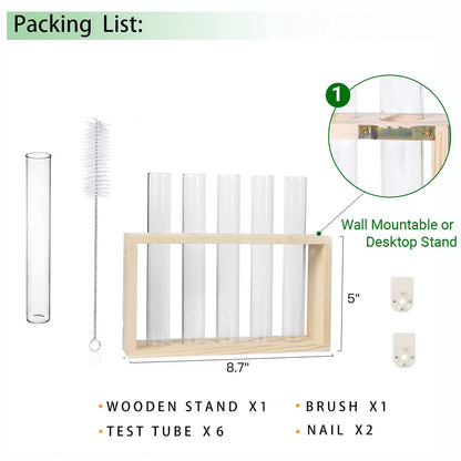Propagation Station, Plants Terrarium, Plants Lover Gifts for Women,Plant Cutting Holder Home décor,Gifts for Women,House Warming New Home-5 Tubes-Beige