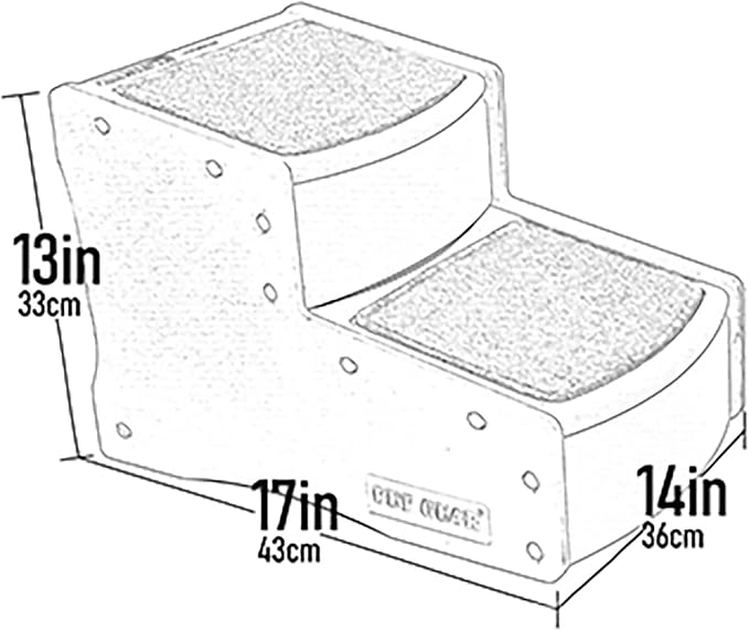 Pet Gear Easy Step II Pet Stairs, Chocolate, 2 Step | For Cats/Dogs up to 75 Pounds, Portable, Removable Washable Carpet Tread, No Tools Required