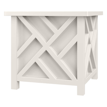 CNEIESD Lattice Planter Box Outdoor, 15.6 Inch Large White Decorative Flower Pot for Garden Patio Balcony
