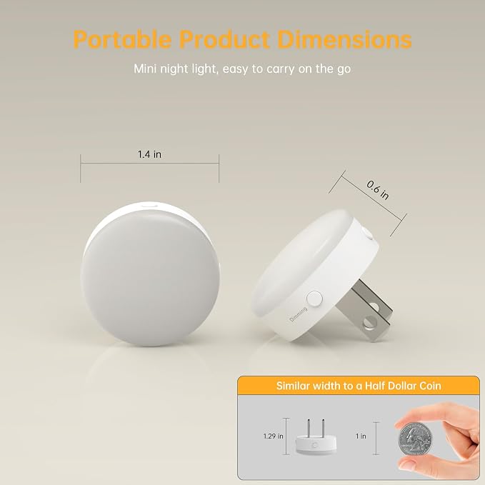 Night Lights Plug in12 Pack,Dim Night Light with 3CCT, Auto Dusk to Dawn Sensor, 3 Brightness Levels, Dimmable Night Light for Bedroom, Stairway, Toilet