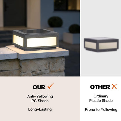 Smplhavn 11.81" Solar Post Lights, IP54 Waterproof Solar Pillar Lights Outdoor, 3000K LED Outdoor Lamp Post Light, Dusk to Dawn Column Lighting for Posts Fence Outside Entrance Yard Driveway