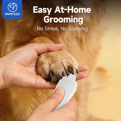 PAPIFEED Dog Nail Grinder with LED Light, Ultra Quiet 3-Speed Electric Nail File for Small Medium Large Dogs & Cats, Rechargeable Pet Nail Grinder with Trimmer (White)