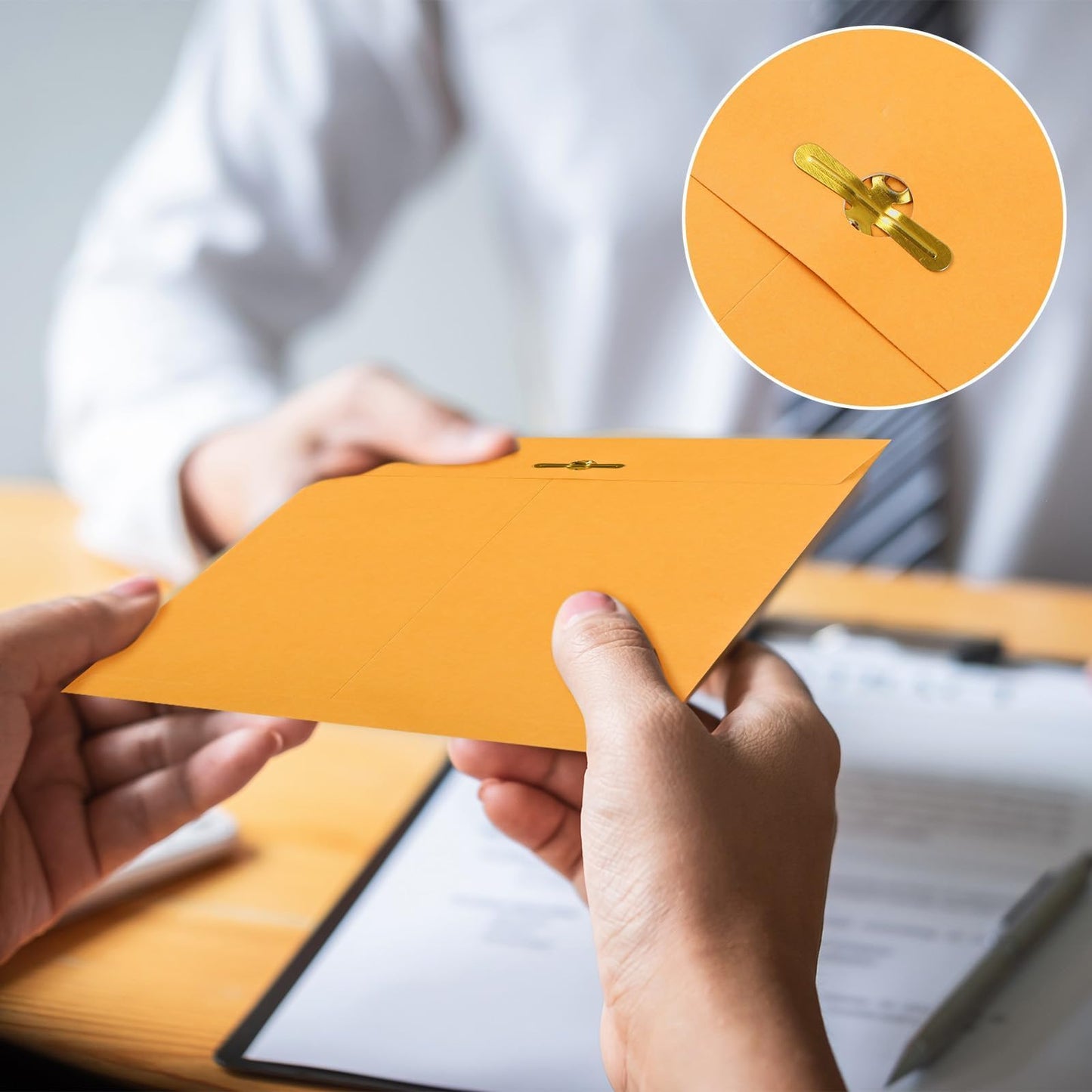 gisgfim 200 Pcs 6 x 9 inch Clasp Manilla Envelopes with Gummed Seal, Small Mailing Envelope with Clasps Closure 28 lb Kraft Paper Yellow Folders for Storing or Mailing Business Document Office