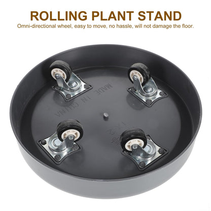 SEWOART Heavy Duty Plant Dolly with Wheels Rolling Plant Stand for Easy Moving Sturdy Plastic Planter Tray for Pots Quiet -directional Design for Indoor and Outdoor Use