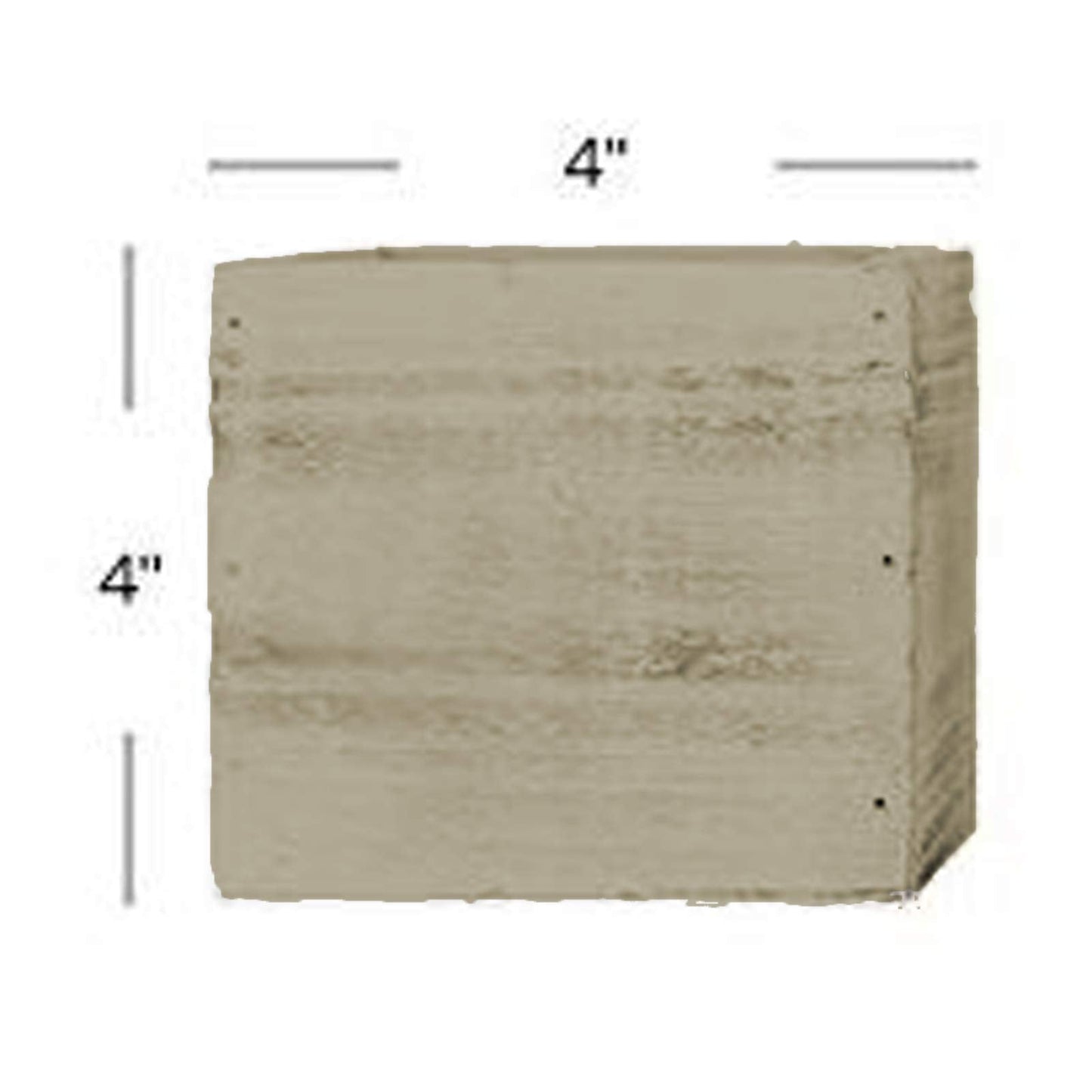 4" Square Rustic Wood Planters with Plastic Liner - Set of 2