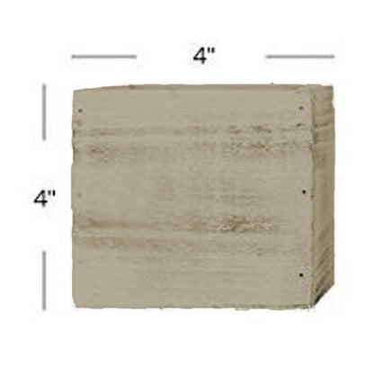 4" Square Rustic Wood Planters with Plastic Liner - Set of 2