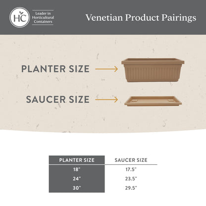 The HC Companies Venetian Window Planter Box w/Drain Plug - Long Planter Box for Windowsills, Balconies & More - Plastic Large Rectangular Planters for Herbs & Flowers (24" Sandstone, Pack of 1)