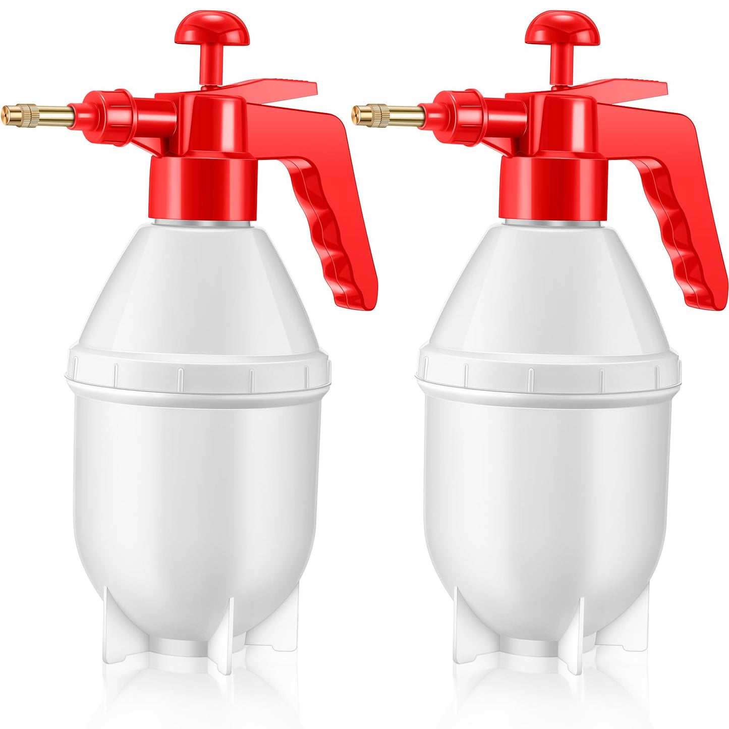 Ziliny 2 Pcs50 oz Handheld Pump Spray Bottle Garden Mister Spray Bottles Lawn Pressure Hand Pump Sprayer with Adjustable Nozzle for Chemicals Watering Weeds Plants and Cleaning (Red)